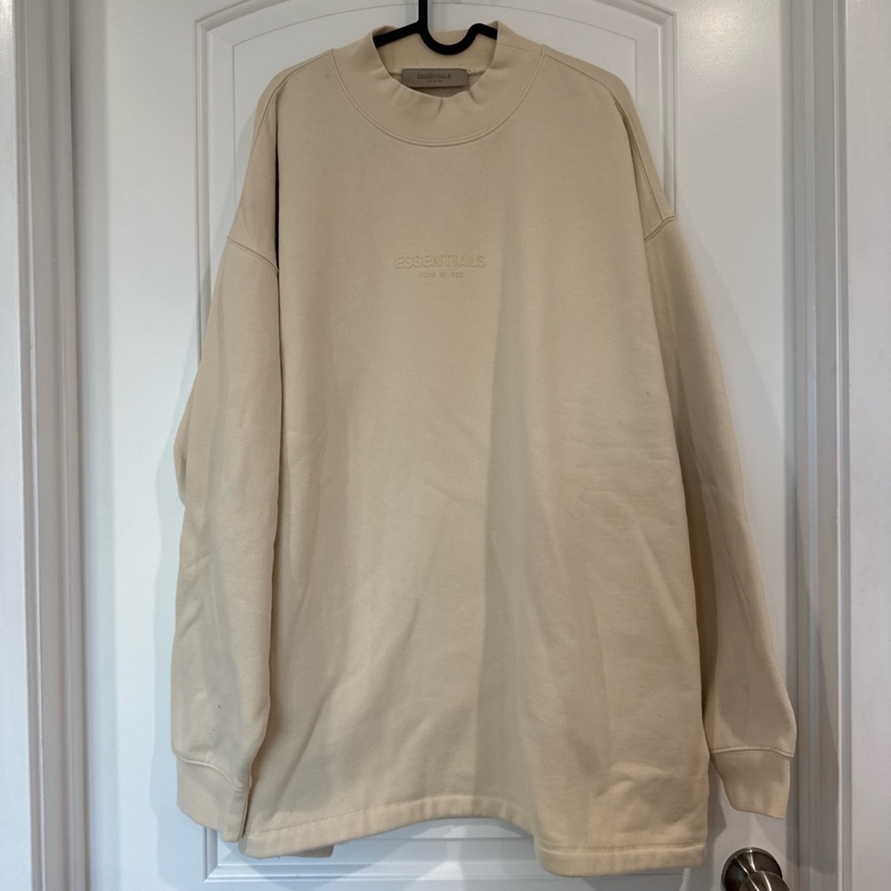 Fear of God Essentials Cream Crewneck Sweater
